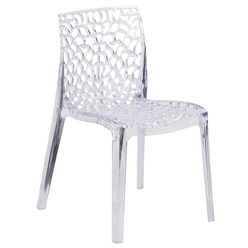 Maklaine Elegant Modern / Contemporary Transparent Stacking Chair