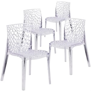 Maklaine Elegant Modern / Contemporary Transparent Stacking Chair