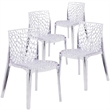 Maklaine Elegant Modern / Contemporary Transparent Stacking Chair