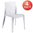 Maklaine Elegant Modern / Contemporary Transparent Stacking Chair