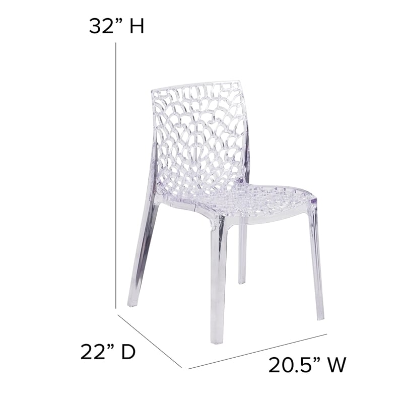 Maklaine Elegant Modern / Contemporary Transparent Stacking Chair