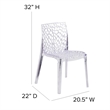 Maklaine Elegant Modern / Contemporary Transparent Stacking Chair