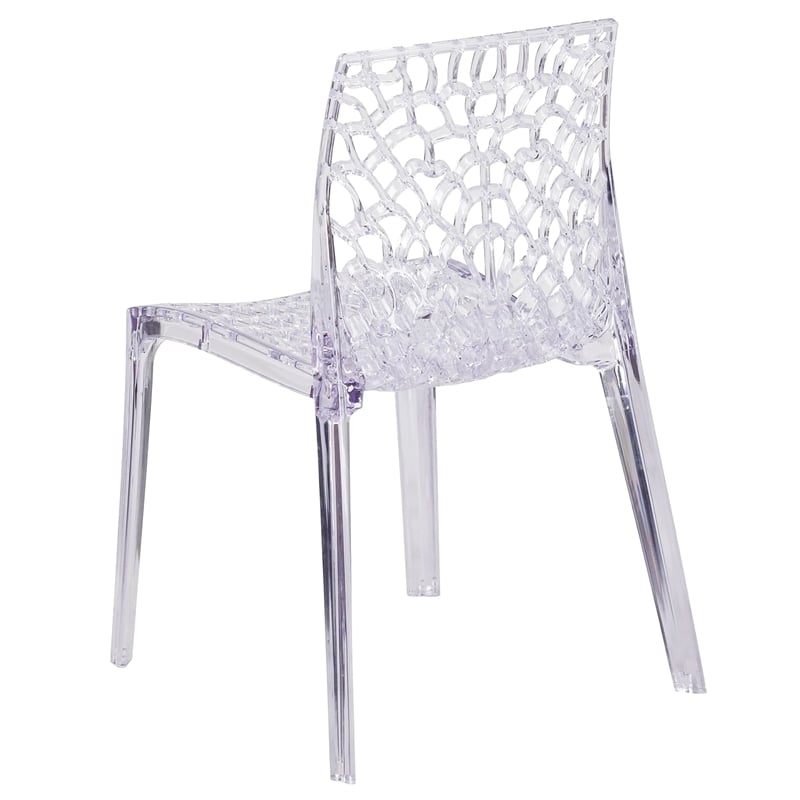 Maklaine Elegant Modern / Contemporary Transparent Stacking Chair
