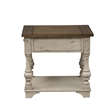 Maklaine Elegant Wood Modern Traditional White Finish End Table