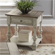 Maklaine Elegant Wood Modern Traditional White Finish End Table