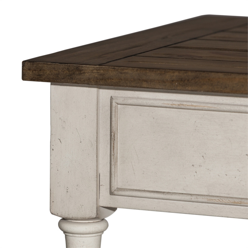 Maklaine Elegant Wood Modern Traditional White Finish End Table