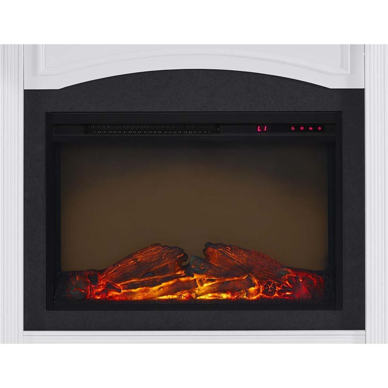 Maklaine Engineered Wood Transitional Mantel Fireplace in White