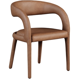 Maklaine Modern / Contemporary Brown Vegan Faux Leather Dining Chair