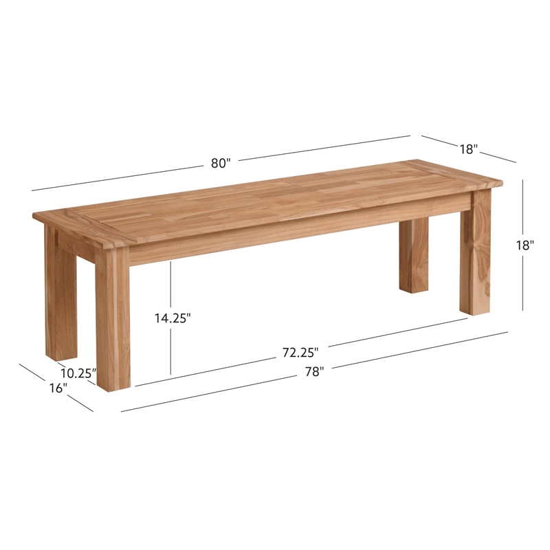 Maklaine Outdoor Dining Bench 80