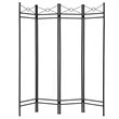Maklaine 4 Panel Fabric and Metal Room Divider Privacy Screen in Brown