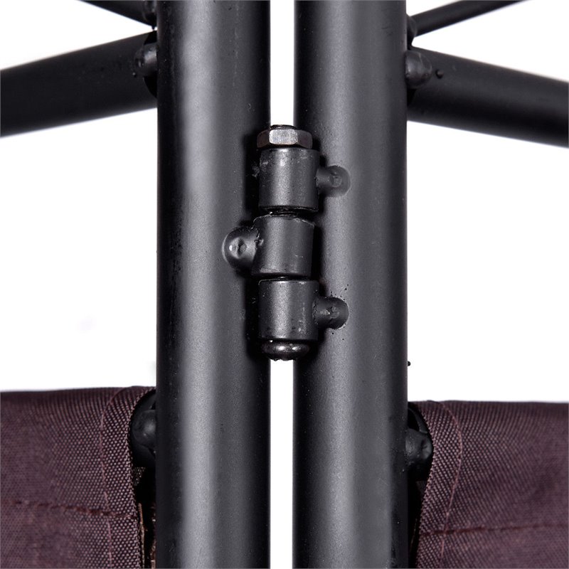 Maklaine 4 Panel Fabric and Metal Room Divider Privacy Screen in Brown