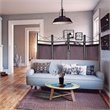 Maklaine 4 Panel Fabric and Metal Room Divider Privacy Screen in Brown