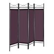 Maklaine 4 Panel Fabric and Metal Room Divider Privacy Screen in Brown