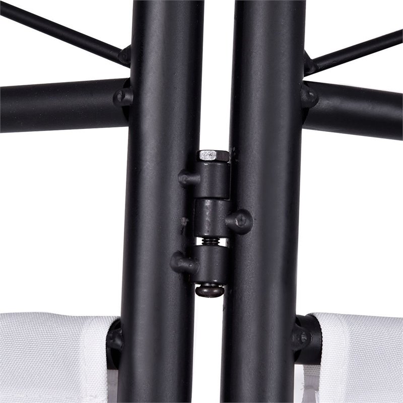 Maklaine 4 Panel Fabric and Metal Room Divider Privacy Screen in White