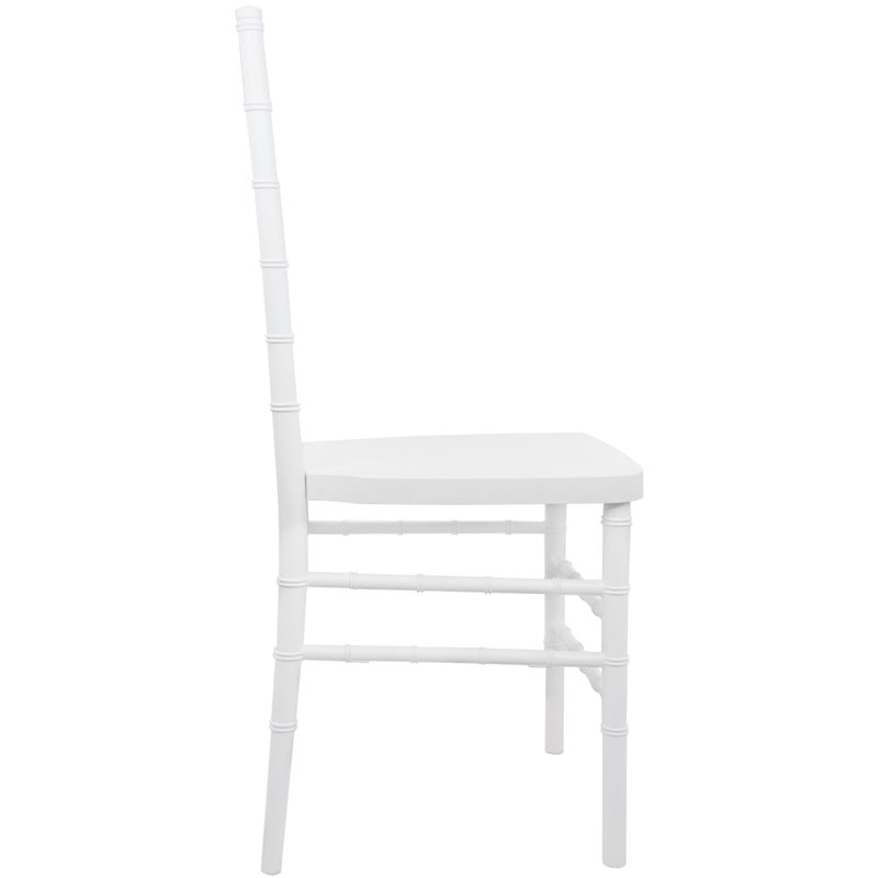 Maklaine Modern Traditional Resin Chiavari Stacking Chair in White