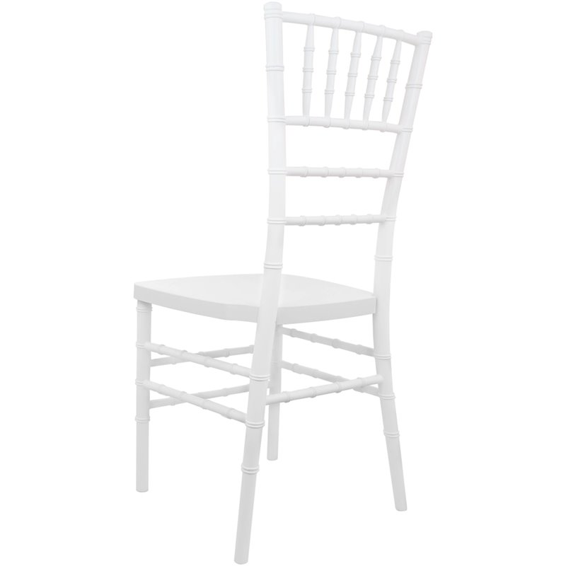 Maklaine Modern Traditional Resin Chiavari Stacking Chair in White