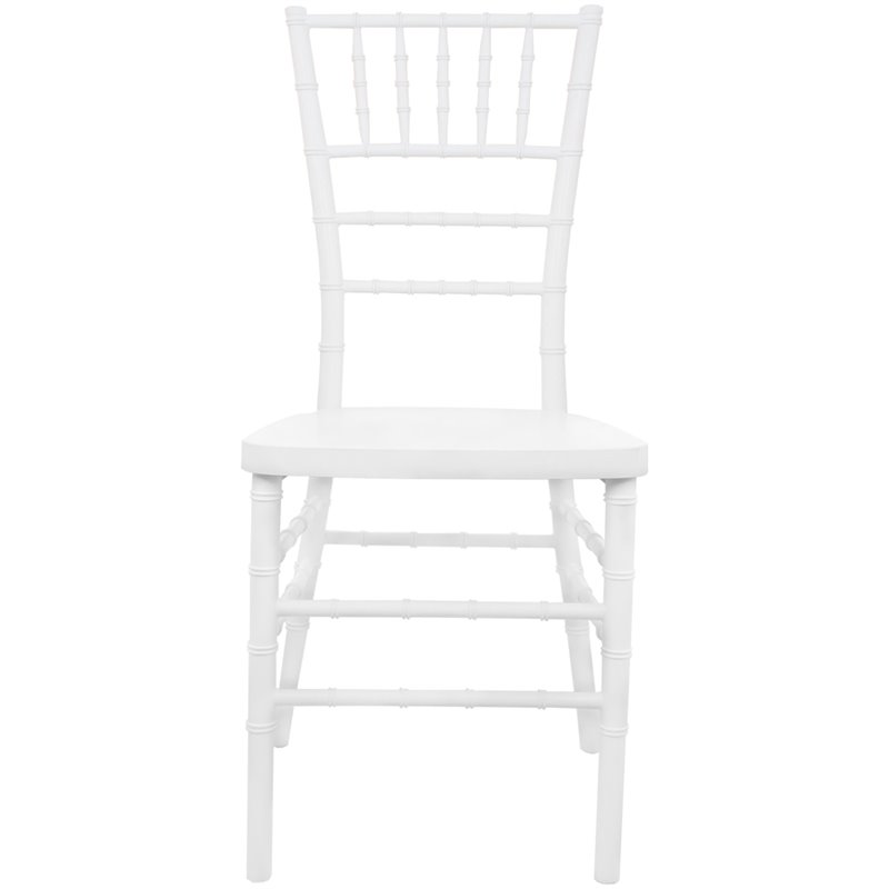 Maklaine Modern Traditional Resin Chiavari Stacking Chair in White