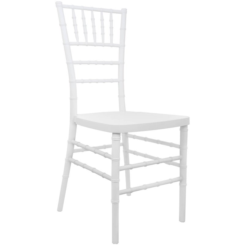 Maklaine Modern Traditional Resin Chiavari Stacking Chair in White