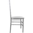 Maklaine Traditional Resin Chiavari Stacking Chair in Silver