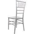 Maklaine Traditional Resin Chiavari Stacking Chair in Silver