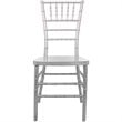 Maklaine Traditional Resin Chiavari Stacking Chair in Silver