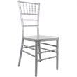 Maklaine Traditional Resin Chiavari Stacking Chair in Silver
