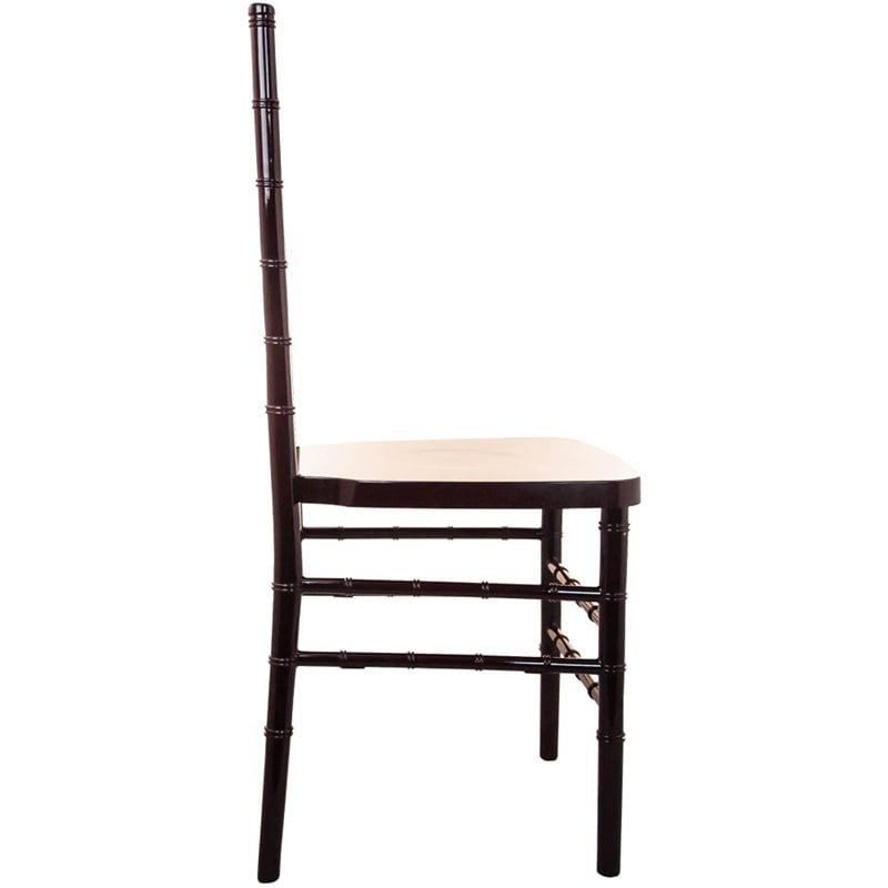 Maklaine Traditional Resin Chiavari Stacking Chair in Mahogany