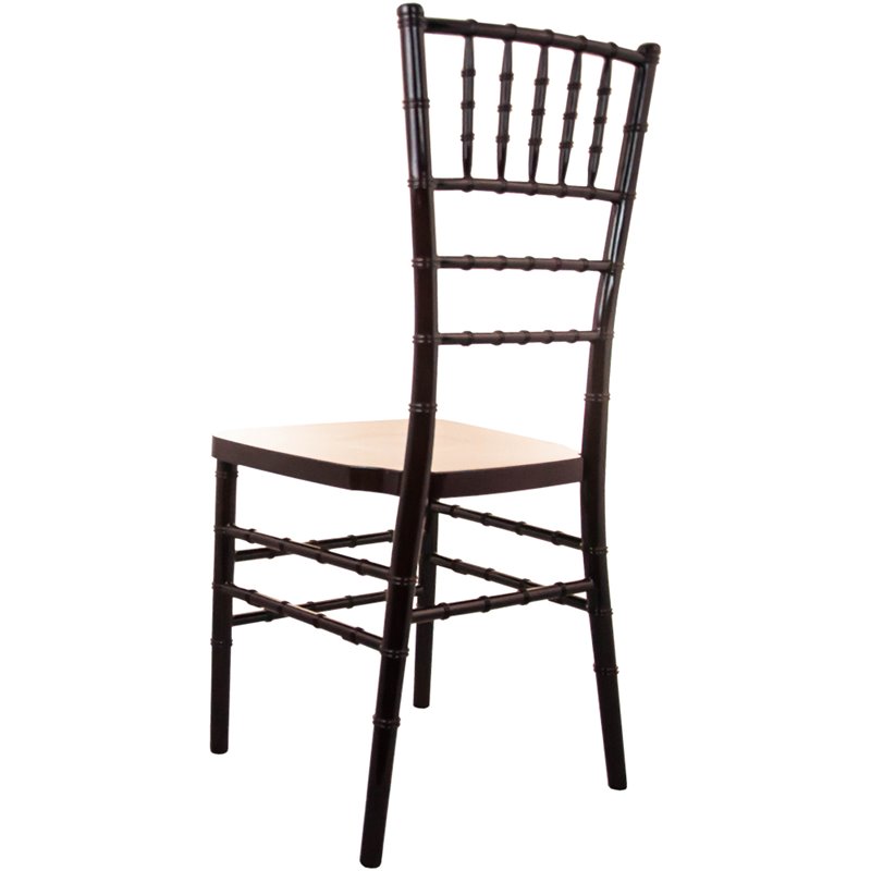 Maklaine Traditional Resin Chiavari Stacking Chair in Mahogany
