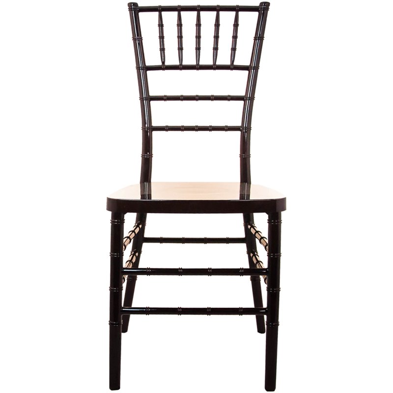 Maklaine Traditional Resin Chiavari Stacking Chair in Mahogany