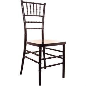 Maklaine Traditional Resin Chiavari Stacking Chair in Mahogany