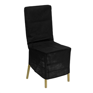 Maklaine Contemporary Fabric Chiavari Chair Storage Cover in Black