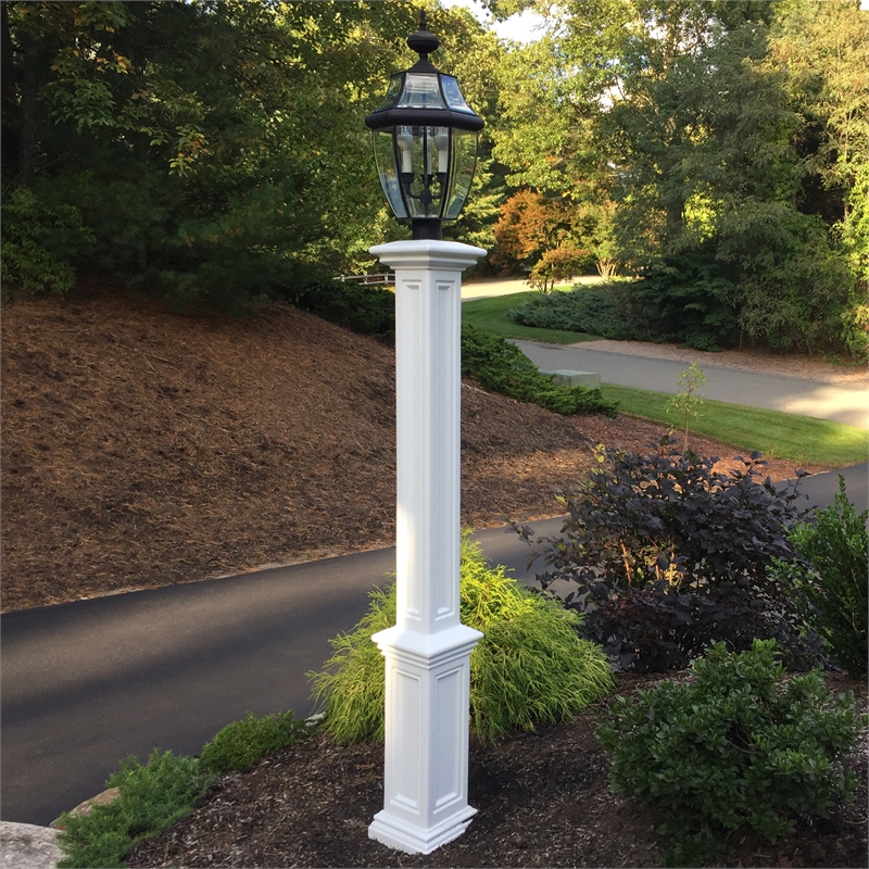 Maklaine Traditional Plastic Lamp Post without Mount in White