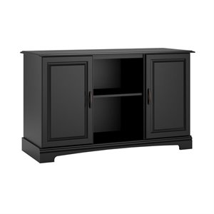 Maklaine Wood Modern Transitional 50&quot TV Stand in Black Finish
