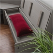 Maklaine Pine Wood Corner Dining Nook Set with Storage in Gray Finish