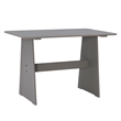 Maklaine Pine Wood Corner Dining Nook Set with Storage in Gray Finish
