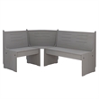Maklaine Pine Wood Corner Dining Nook Set with Storage in Gray Finish