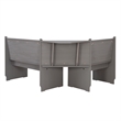 Maklaine Pine Wood Corner Dining Nook Set with Storage in Gray Finish