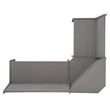 Maklaine Pine Wood Corner Dining Nook Set with Storage in Gray Finish