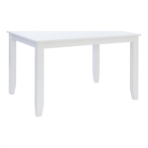 Maklaine Casual Rectangle Dining Height Table Seating for 6 in Pure White Wood