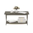 Maklaine Wood Simplistic Criss-Crossed Coffee Table in French Oak Gray