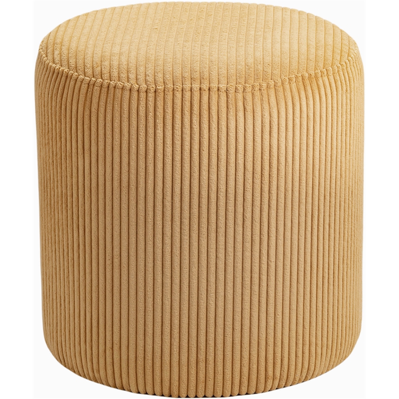 Maklaine Contemporary Soft Yellow Microsuede Fabric Ottoman/Stool