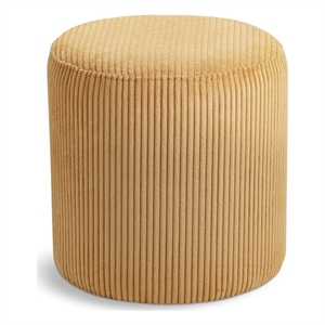 Maklaine Contemporary Soft Yellow Microsuede Fabric Ottoman/Stool