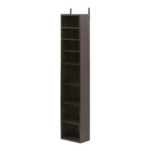 Maklaine Contemporary Engineered Wood 8-Tier Media Tower in Espresso