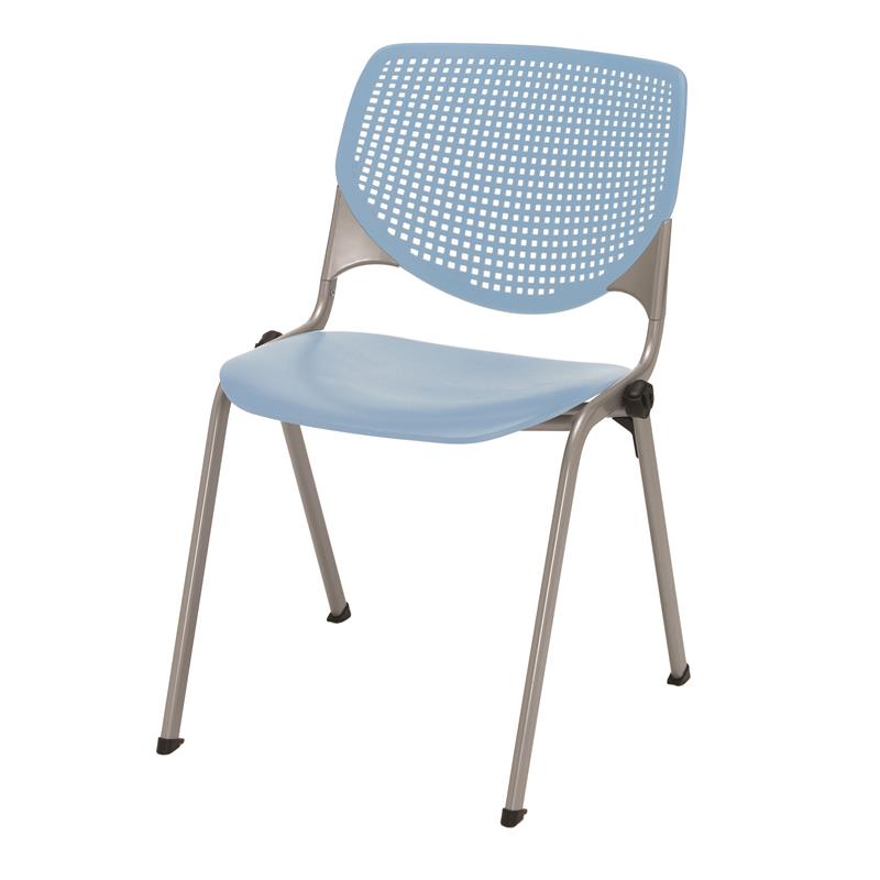 Maklaine Modern Transitional Plastic Stack Chair in Sky Blue