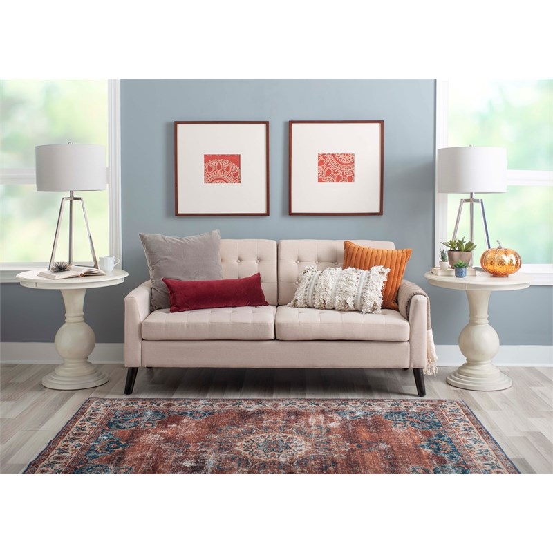 Maklaine Round Wood Accent Table Pedestal Base 26.5