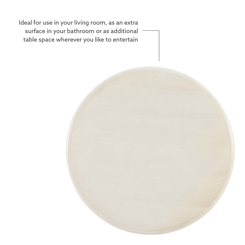 Maklaine Round Wood Accent Table Pedestal Base 26.5