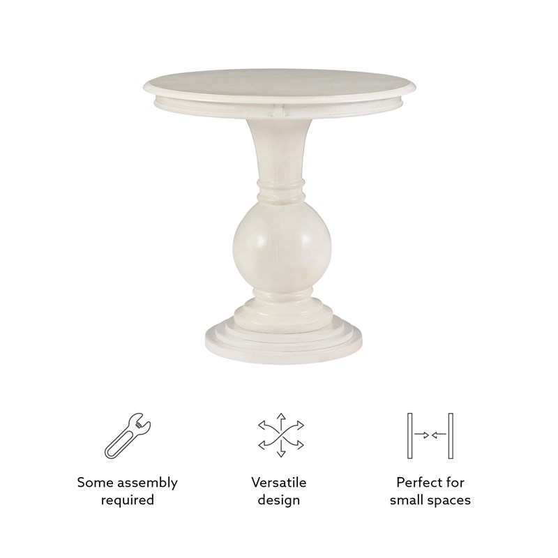 Maklaine Round Wood Accent Table Pedestal Base 26.5