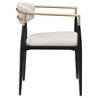 Maklaine Contemporary Fabric Upholstered Dining Arm Chair Beige