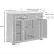 Maklaine Contemporary Wood Top Kitchen Island in Navy/Natural