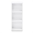 Maklaine Engineered Wood 3-Tier Open Shelf Bookcase in White